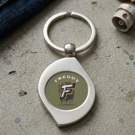 Vers fris van de muur: Krachtige Graffiti-monogram Sleutelhanger