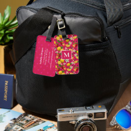 Vers Fruit Aardbei & Citroen Monogram - Roze Bagagelabel