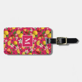 Vers Fruit Aardbei & Citroen Monogram - Roze Bagagelabel