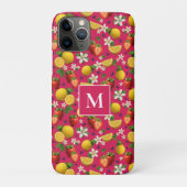 Vers Fruit Aardbei & Citroen Monogram - Roze Case-Mate iPhone Case (Achterkant)