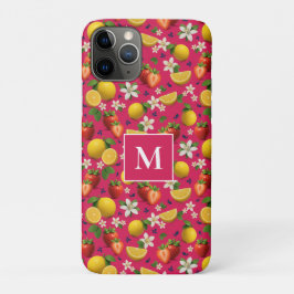 Vers Fruit Aardbei & Citroen Monogram - Roze Case-Mate iPhone Case