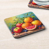 Vers fruit in een perfecte mix bier onderzetter (Linkerzijde)