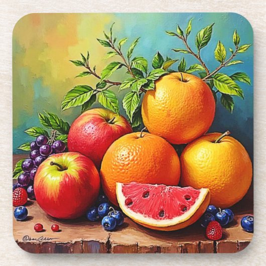 Vers fruit in een perfecte mix bier onderzetter (Voorkant)