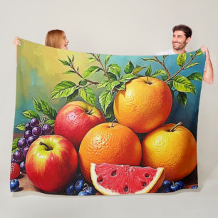 Vers fruit in een perfecte mix fleece deken