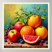 Vers fruit in een perfecte mix poster (Voorkant)