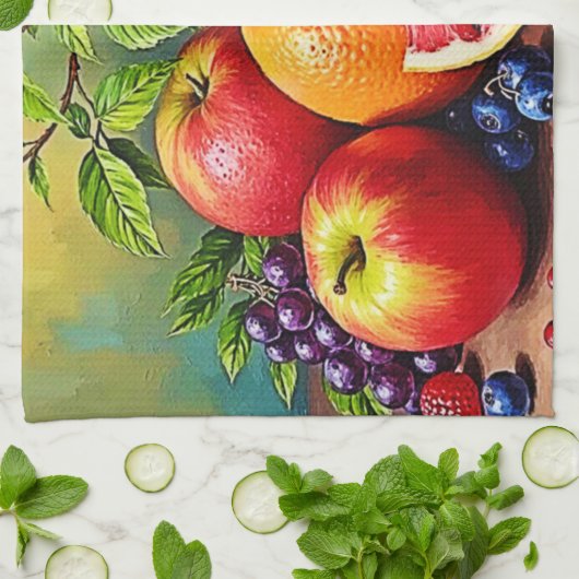 Vers fruit in een perfecte mix theedoek (Gevouwen)