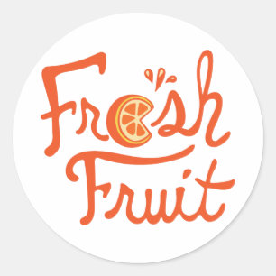 Vers fruit ronde sticker