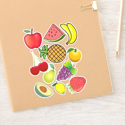 Vers fruit voor de zomertijd - Schattige Kinder Sticker (Notitieboek)