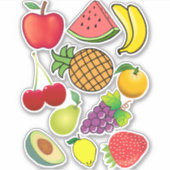 Vers fruit voor de zomertijd - Schattige Kinder Sticker (Voorkant)