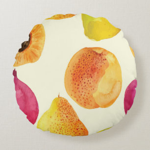  vers fruit Waterverf ontwerp Rond Kussen