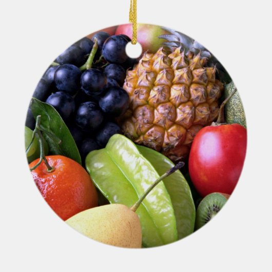 Vers fruit - zoet beeldscherm, keramisch ornament (Achterkant)