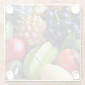 Vers Fruit - Zoete Vertoning, foto Glazen Onderzetter (Achterkant)