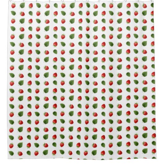  vers fruit Zomer Aardbeien Patroon Douchegordijn (Voorkant)