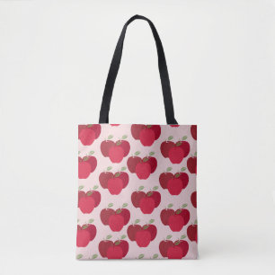 Vers fruitpatroon van verse appels tote bag