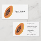 VERS FRUITS: papaja’S geïllustreerd Visitekaartje (Voorkant / Achterkant)