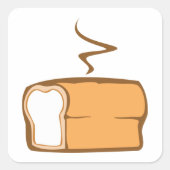 vers gebakken brood vierkante sticker (Voorkant)