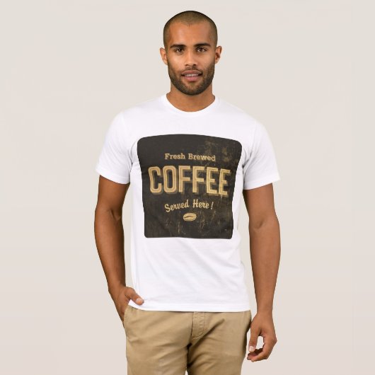 Vers gebrouwen koffie Mannen T-shirt (Voorkant volledig)