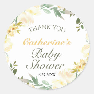 Vers Geel Baby shower van de Lente Hartelijk dank Ronde Sticker