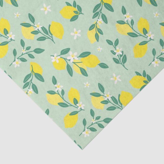 Vers geel & Groen Citroenpatroon Tissuepapier (Detail)