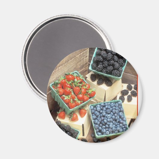 Vers geïmpliceerde aardbeien Blauwe bessen Blackbe Magneet (Voorkant / Achterkant)