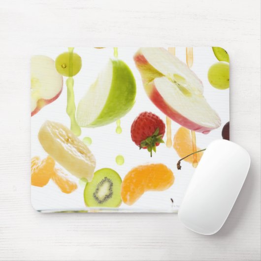 Vers gemengd fruit met appel- en oranje sap muismat (Met muis)