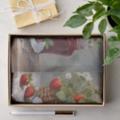 Vers geoogste aardbeien en aardbeienjam tissuepapier (Geschenk)