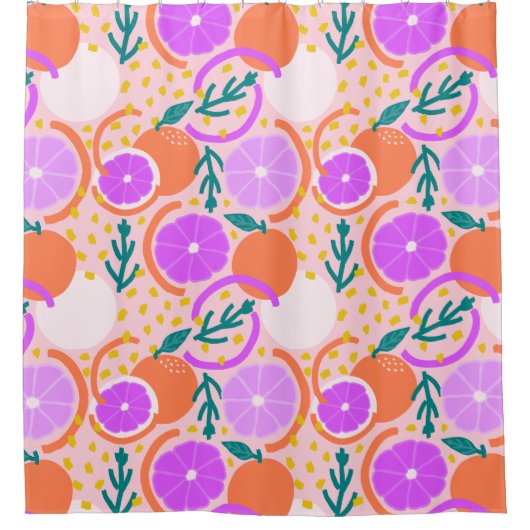 Vers geperst citrusfruit confetti roze limonade douchegordijn (Voorkant)