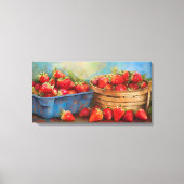 vers geplukte aardbeien canvas afdruk (Voorkant)