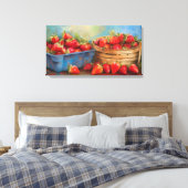 vers geplukte aardbeien canvas afdruk (Insitu (Slaapkamer))