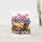 Vers geplukte Aster Bloem illustratie Kaart (Voorkant)