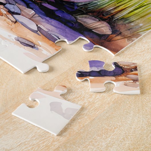 Vers geplukte Aster Bloem illustratie Legpuzzel (Zijkant)