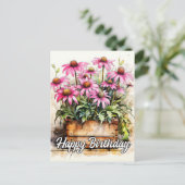 Vers geplukte Aster Flower Art Briefkaart (Staand voorkant)