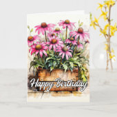 Vers geplukte Aster Flower Art Kaart (Gele Bloem)