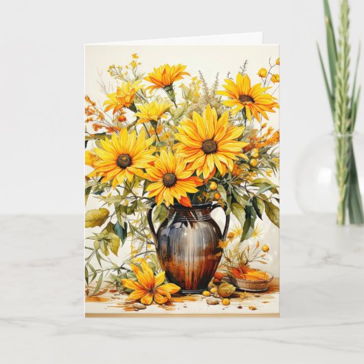  vers geplukte bloemillustratie kaart (Voorkant)