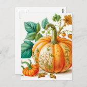 Vers geplukte herfst geoogste pompoen briefkaart (Voorkant / Achterkant)
