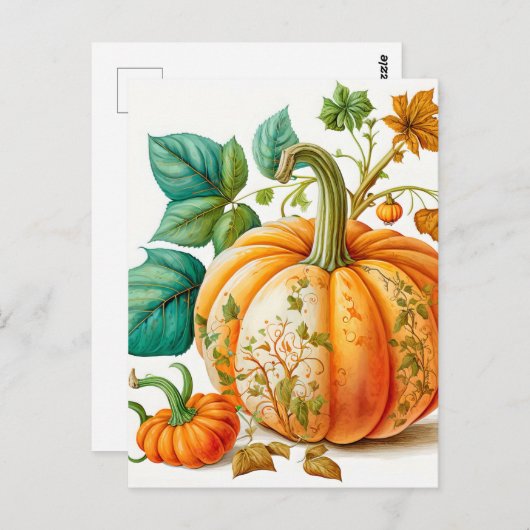 Vers geplukte herfst geoogste pompoen briefkaart (Voorkant / Achterkant)