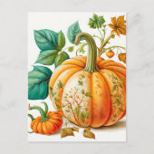Vers geplukte herfst geoogste pompoen briefkaart (Voorkant)