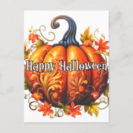 Vers geplukte herfst geoogste pompoen briefkaart