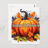 Vers geplukte herfst geoogste pompoen briefkaart (Voorkant / Achterkant)