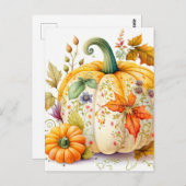 Vers geplukte Herfst geoogste pompoen Briefkaart (Voorkant / Achterkant)