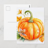 Vers geplukte herfst geoogste pompoen briefkaart (Voorkant / Achterkant)