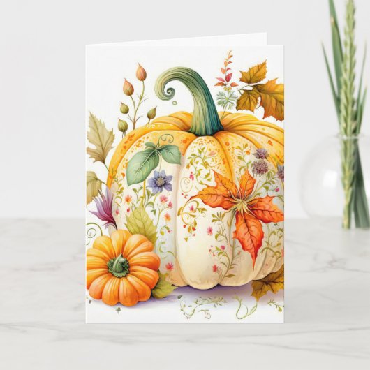 Vers geplukte Herfst geoogste pompoen Kaart (Voorkant)