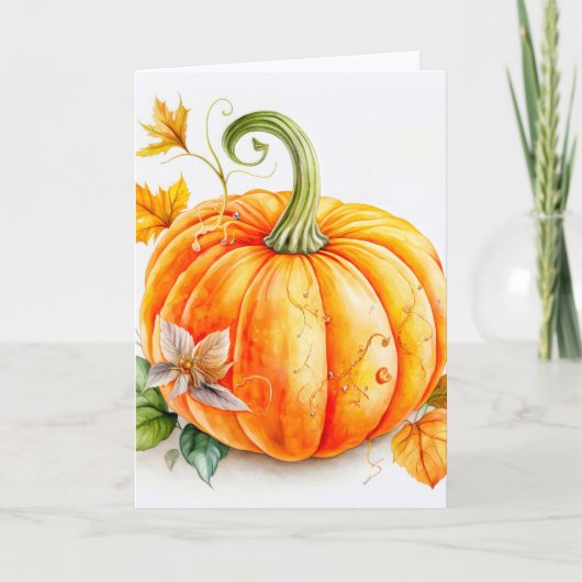 Vers geplukte herfst geoogste pompoen kaart (Voorkant)