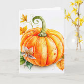 Vers geplukte herfst geoogste pompoen kaart (Gele Bloem)