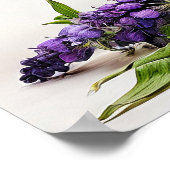 vers gepotte Lila bloemen Poster (Hoek)