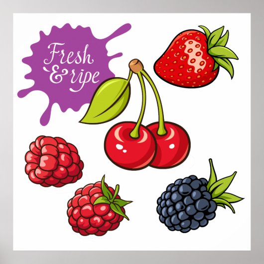 Vers gerijpt fruit poster (Voorkant)