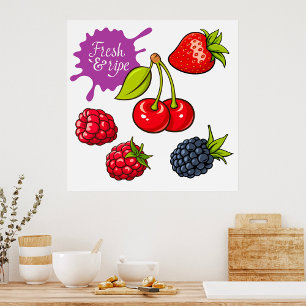 Vers gerijpt fruit poster