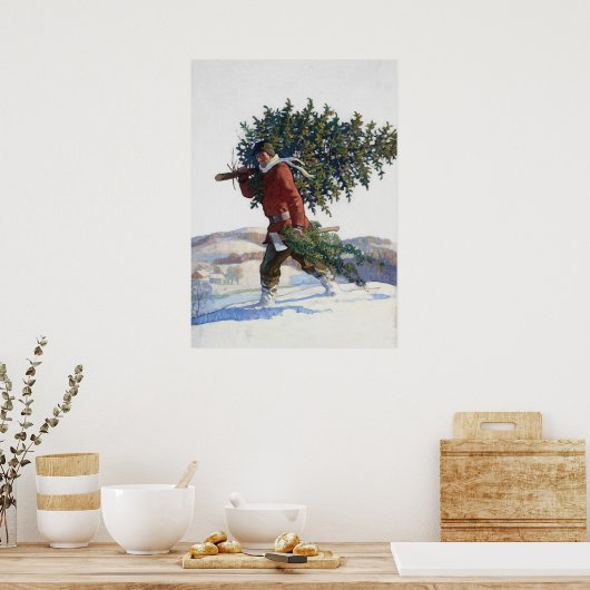 Vers gesneden kerstboom  poster (Keuken)