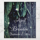 Vers gesneden Sage Barn-wood Twinkle Lights Wijn Etiket (Enkel label)