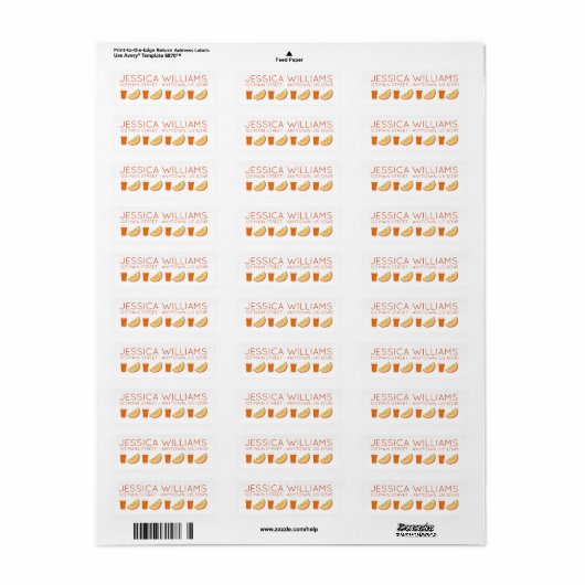 Vers gevriesdroogd PB Oranje sap citrusvruchten Sl Etiket (Full Sheet)